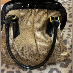 Rare! “ The Find” y2k Leopard Print Black and Gold Women's Bag